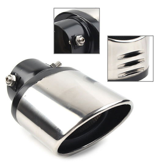 Chrome Car Stainless Steel Rear Exhaust Pipe Tail Muffler Tip Round Accessories Q
