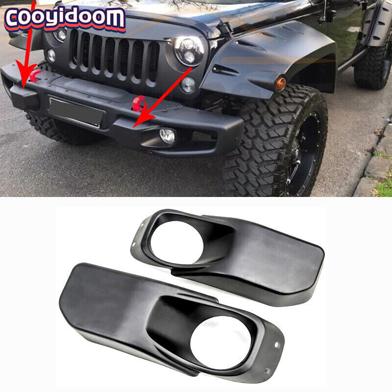 for JEEP for Wrangler JK 07-17 Pair Fog Light Lamp Cover Bumper Fog Light bezel