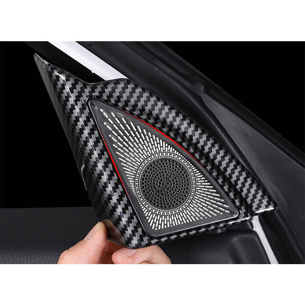 A Pillar Speaker Frame Cover Trim 2P for Toyota Highlander 2020-24 Carbon Fiber