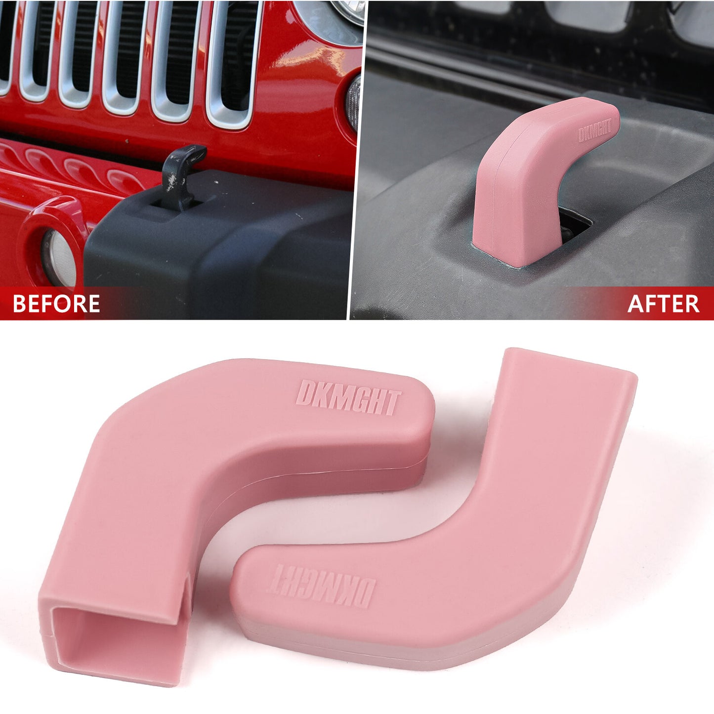 Pink Bumper Tow Hook Covers (Upgrade) for 07-23 for Jeep for Wrangler JK/JL Gladiator Q