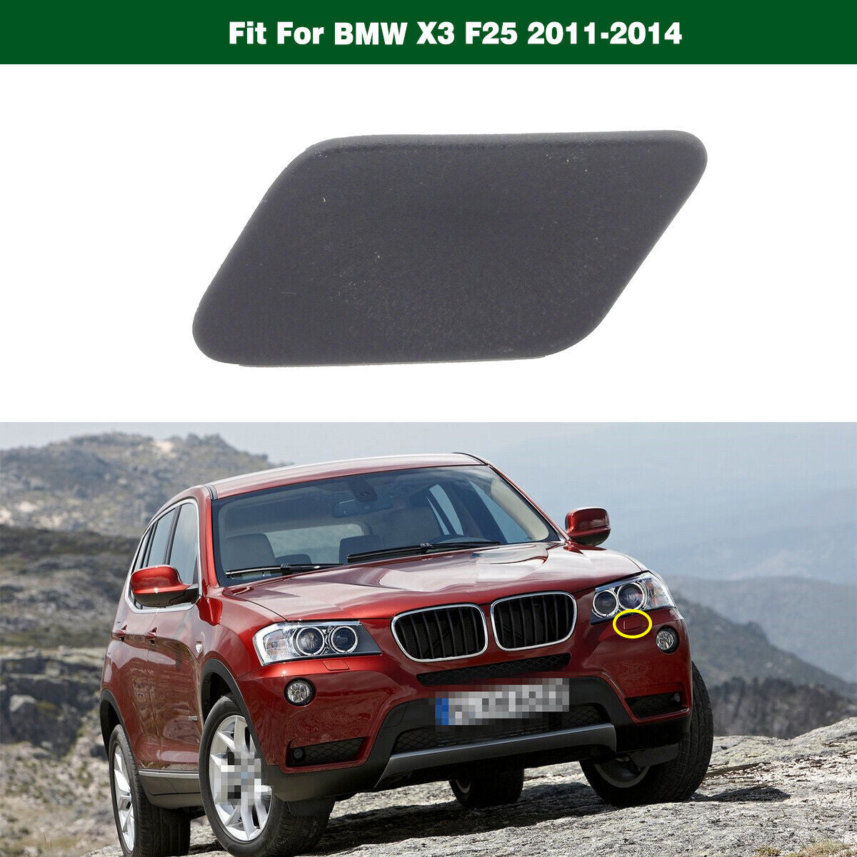 Left Headlight Washer Nozzle Jet Cover Cap 51117261099 for BMW F25 X3 2011-2014 Q