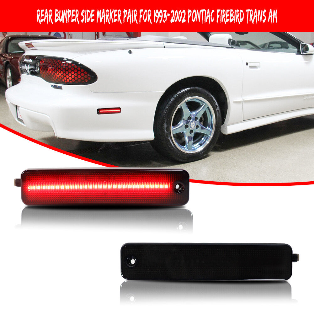 Suitable for 93-02 for Pontiac Firebird Trans AM smoked LED bumper with red LED side marker lights- v