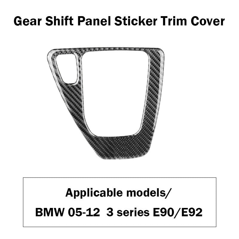 Carbon Fiber Interior Gear Shift Panel Trim Sticker for BMW 3 Series E90 2005-12 Q
