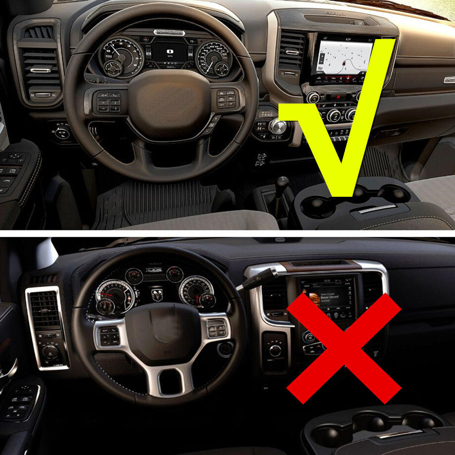 For 2019-2022 for Dodge for RAM 3500 Red Interior Car Steering Wheel Cover Trim Strip 1P v