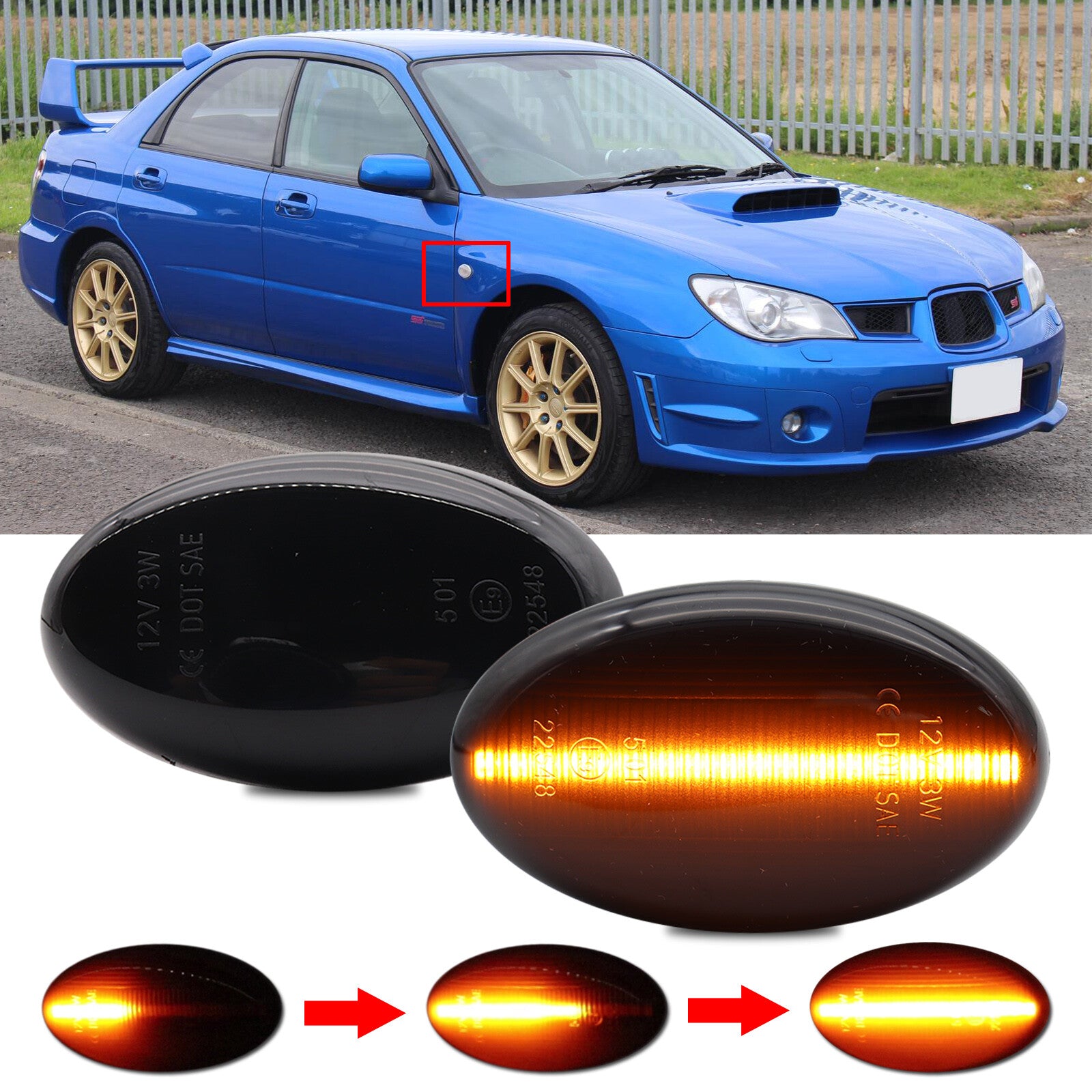 84401SA001 Side Indicator LED Repeater Light for Subaru Impreza WRX STI Legacy