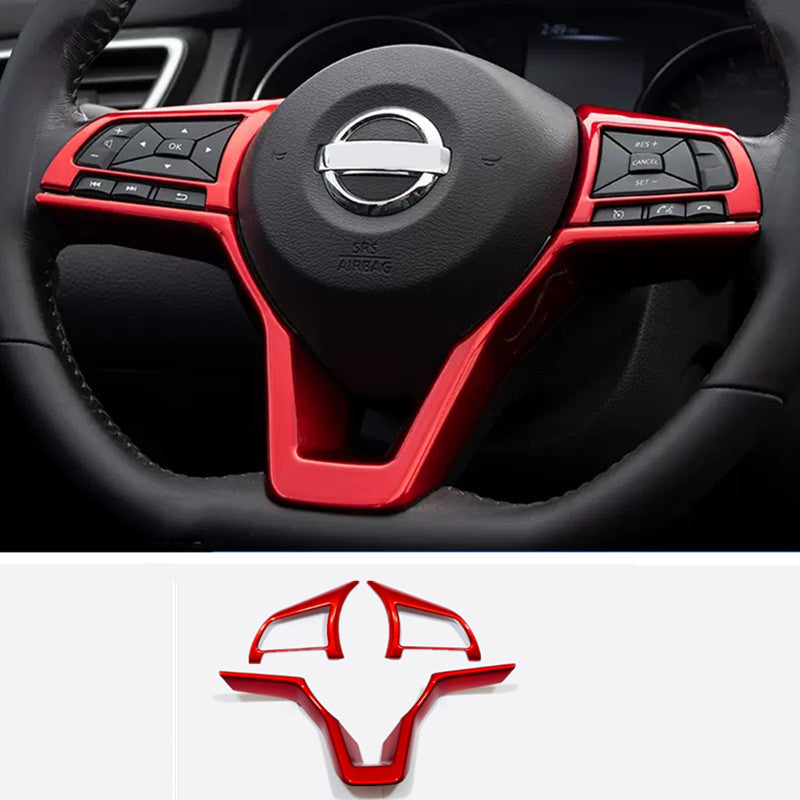 Accessories Steering Wheel Trim 3pcs ABS Red Fit for Sentra 2020-2023 v