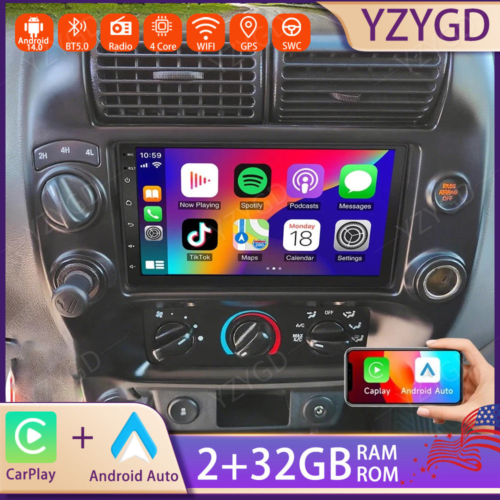 7 Android 14 Carplay for Ford Ranger 1998¨C2006 Car Stereo Radio GPS WIFI Navi
