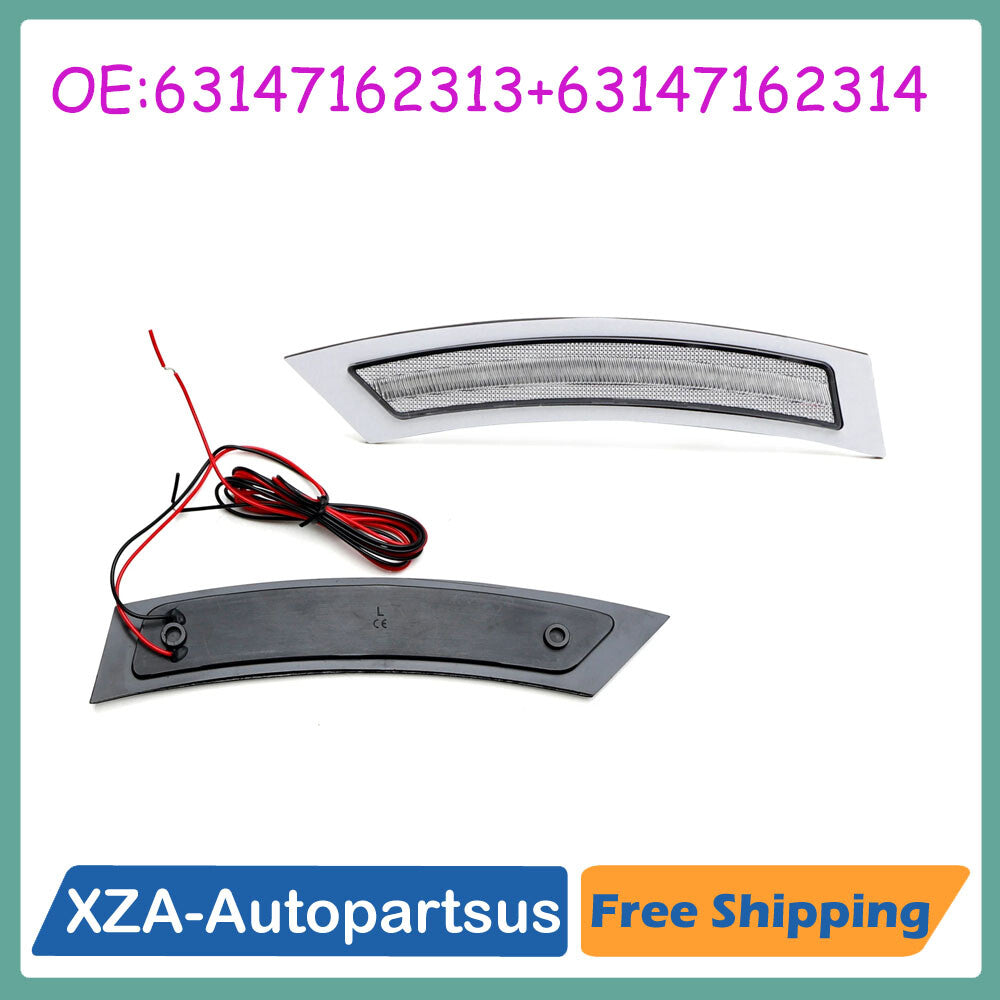 Clear Lens LED Bumper Reflector Replace Side Markers For 07-12 for BMW E92 3 Series
