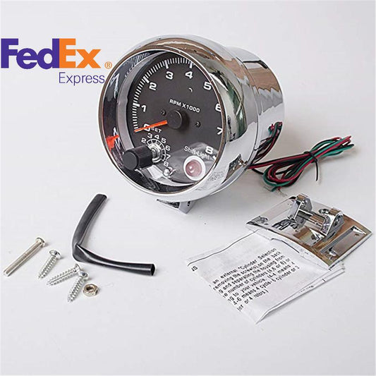 Car Gauge 3.75 Tachometer 7 Colors Adjustable 0-8000 RPM Shift-Light 12V DC Q