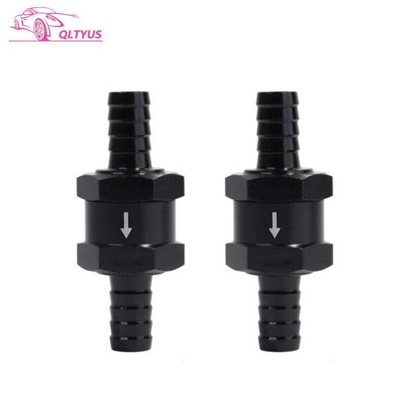 2PCS 3/8 10mm Fuel Check Valve One Way Inline Non Return Diesel Gasoline Black