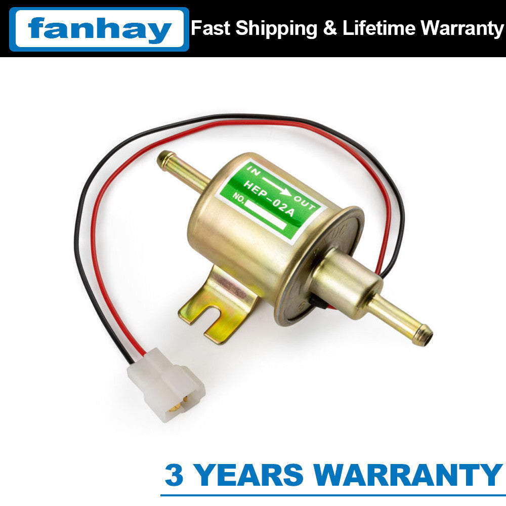 1PC HEP-02A 12V Electric Fuel Pump Universal Inline Low Pressure Gas Diesel New Q