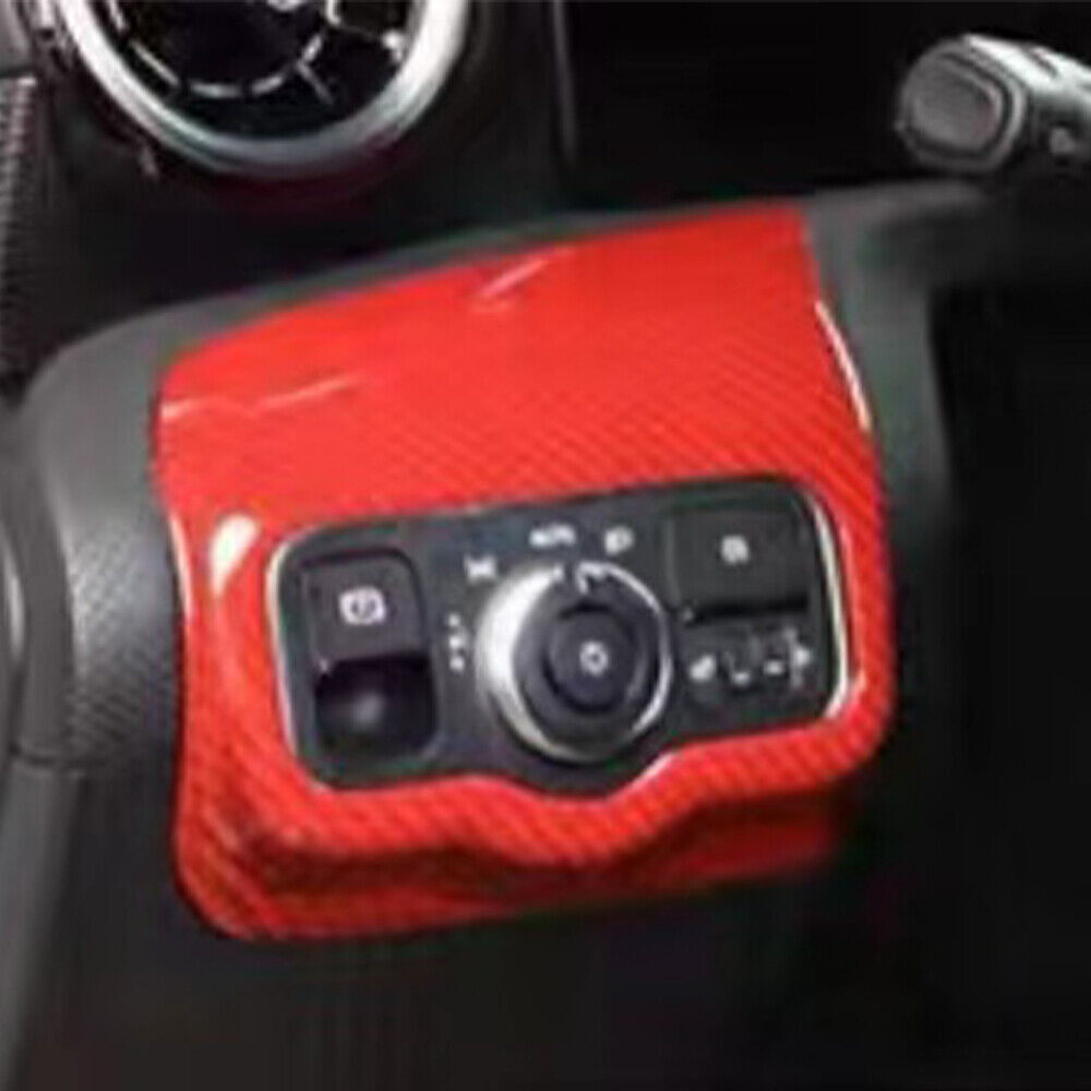 Headlight Button Frame Cover Trim for Mercedes-Benz AMG35 19-21 Red Carbon Fiber