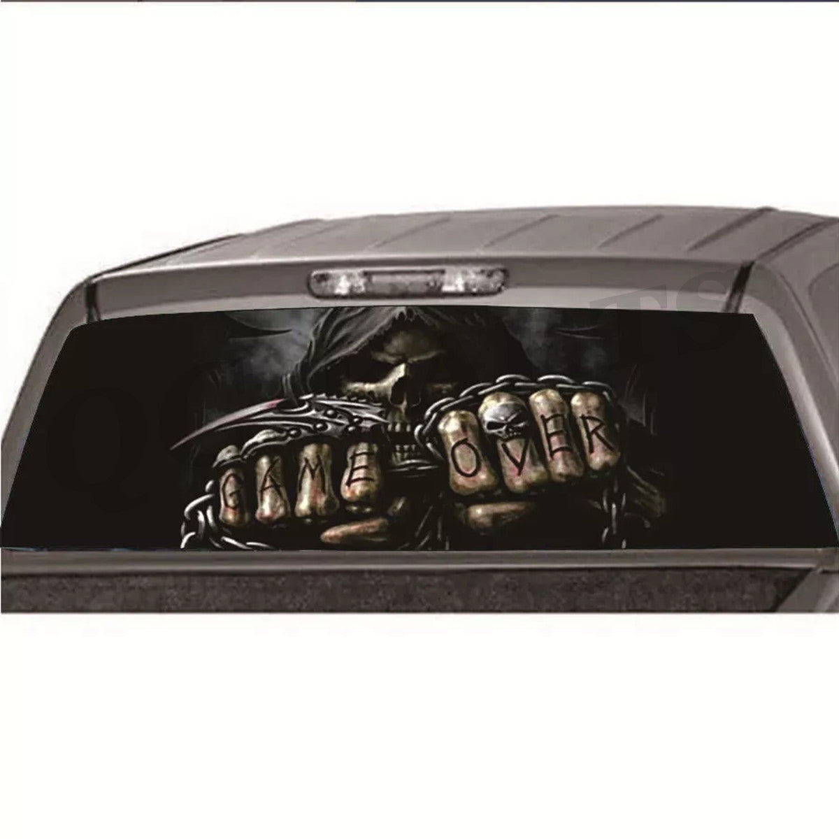1 Death Skull Style Graphic Decal Sticker for Car and Truck Rear Window Back