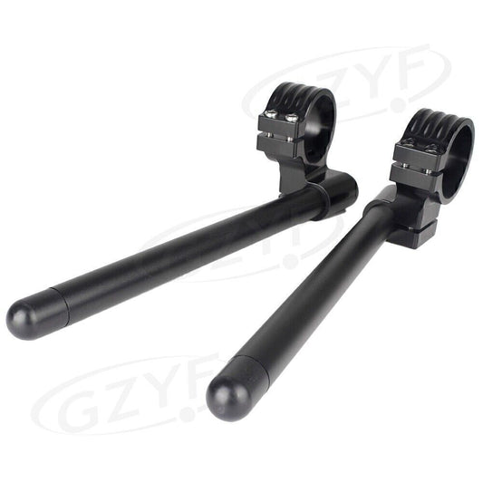 2x 45mm Left+Right Clip On Handlebar Fork Tube Universal Motorcycle Black Q