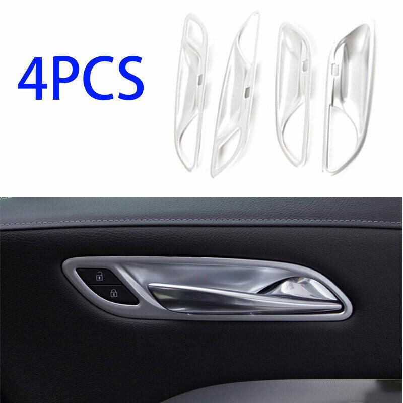 Inner Door Handle Bowl Frame Trim 4PCS Matte Silver Fit for Cadillac XT4 2019-23