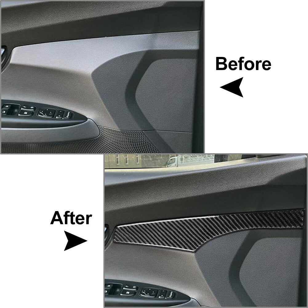 Carbon Fiber Interior Door Panel Cover Trim for Hyundai for Veloster JS N 19-23 2023