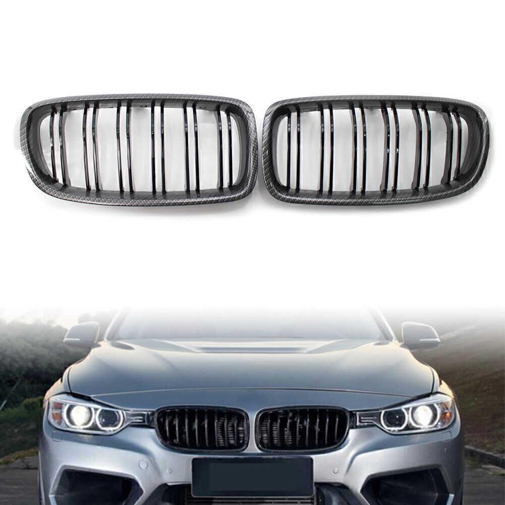 Front Frame Grille Grill M3 Style Fit for BMW 3 Series F30 31 12-18 Carbon Black