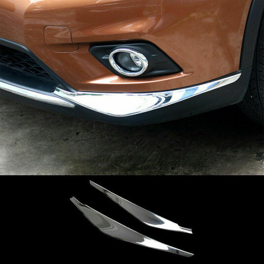 for Nissan Rogue 2014-2016 Chrome Front Bumper Side Corner Guard Cover Trim 2