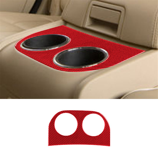 Red Carbon Fiber Rear Center Cup Holder Cover Trim for Lincoln for Navigator 2007-14