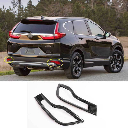 for HONDA CR-V CRV 17-2019 Carbon Fiber Rear Fog Light Eyelid Molding Frame Trim