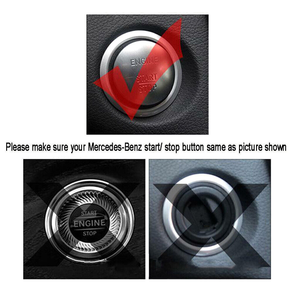Engine Start Stop Button Cover for Mercedes A B C E GLE GLC CLA Carbon Fiber Car