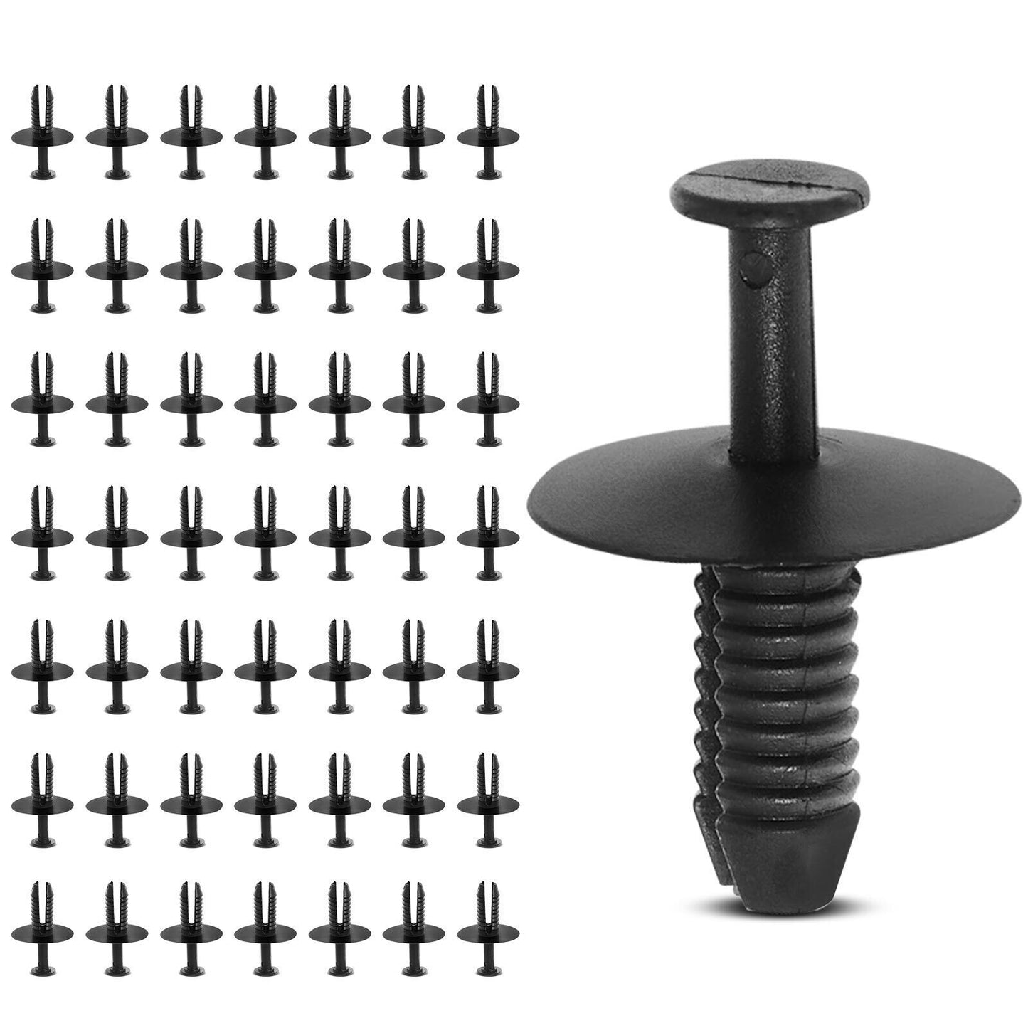 50Pcs 6.3mm Hole Nylon Bumper Trim Retainer Clips Push-Type for BMW 3 5 7 Series