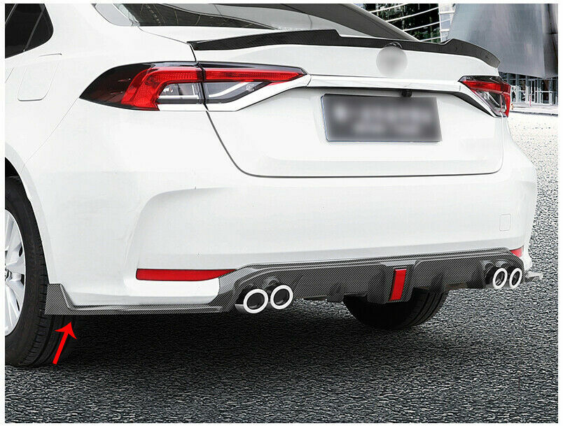 2P for Toyota for Corolla 2019-2023 Carbon Fiber Rear Bumper Lip Side Skirt Splitter