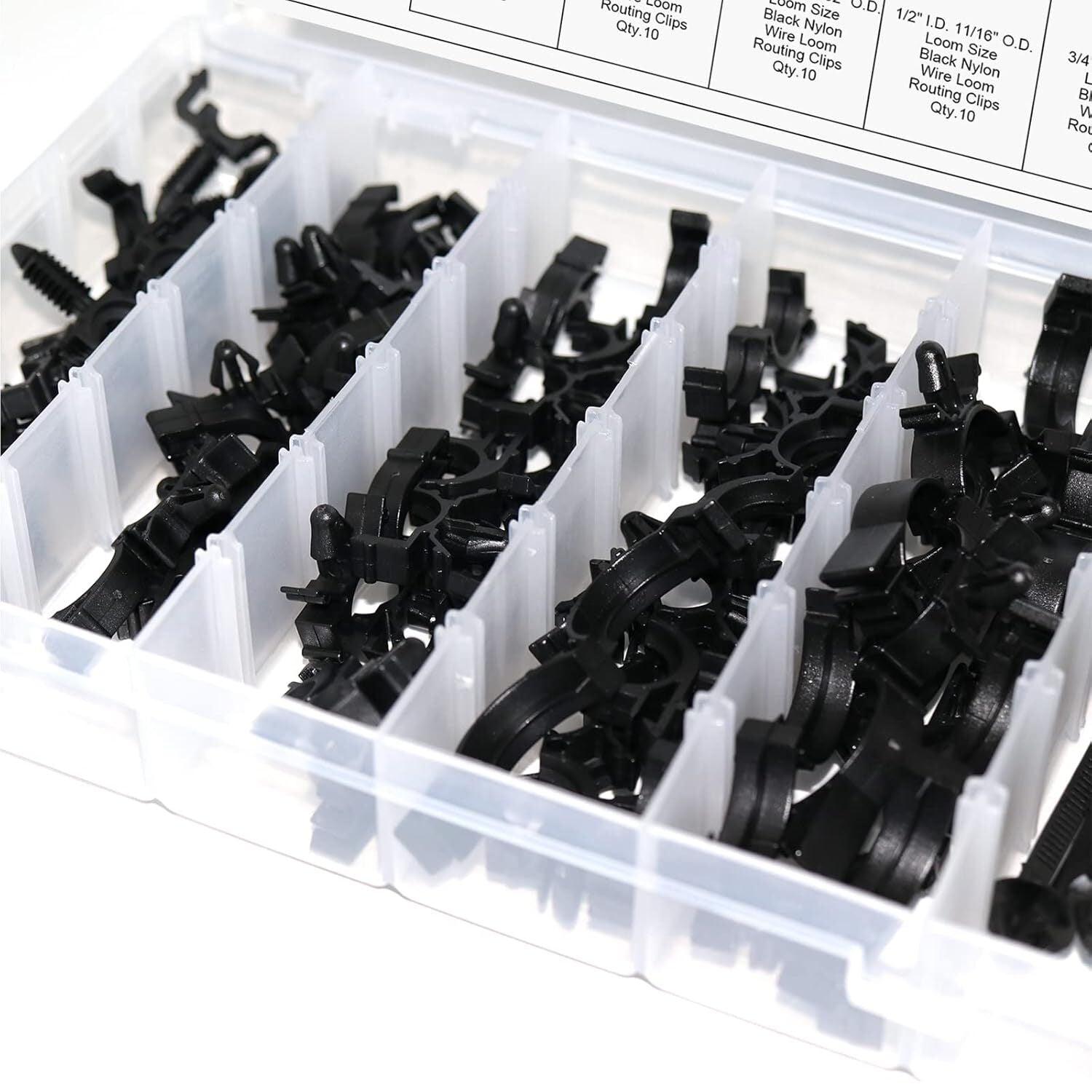 125-piece automotive wiring harness clips, wire and cable clips for Honda , GM, and for Mazda .