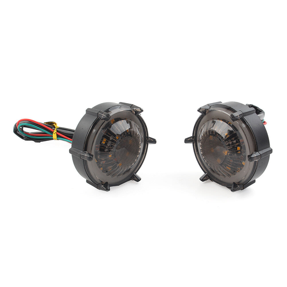 2x DRL LED Flashers Turn Signal Warning Lights Rotating Flowing Universal Q