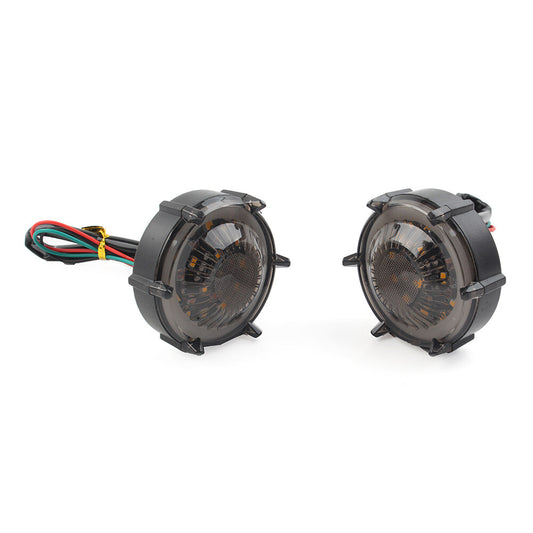 2x DRL LED Flashers Turn Signal Warning Lights Rotating Flowing Universal Q