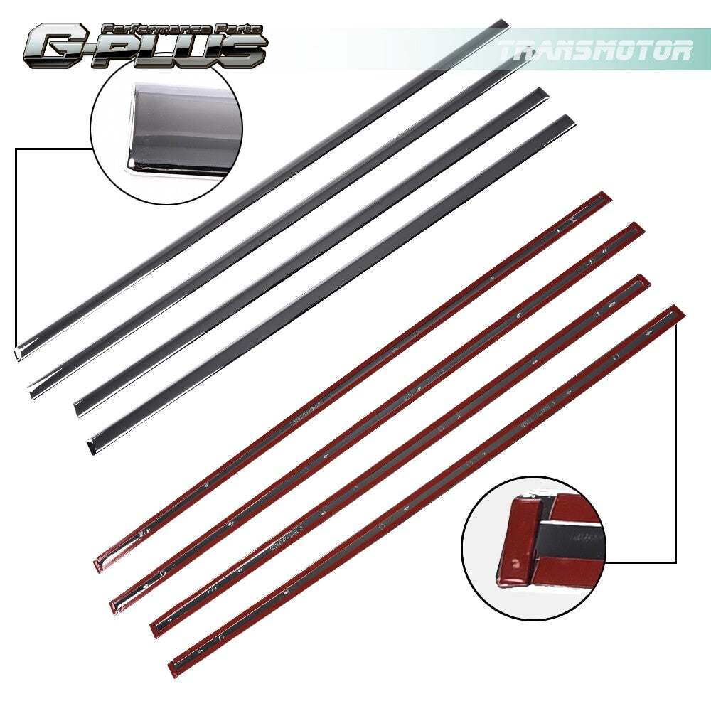 Fits 14-18 Silverado/ for Sierra Crew Cab Body Side Molding Trim 4 Pieces 1/18 for CHRome - v