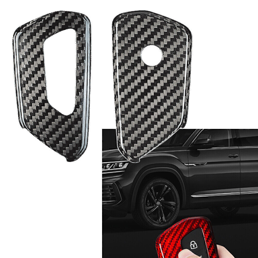 Black Carbon Fiber Remote Key Shell Holder Cover Case Fit for VW for Golf MK8 2020-2021 Q