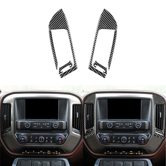 Suitable for 2022+for Hyundai Santa Cruz carbon fiber front bumper fog light cover decoration 2 pieces- v