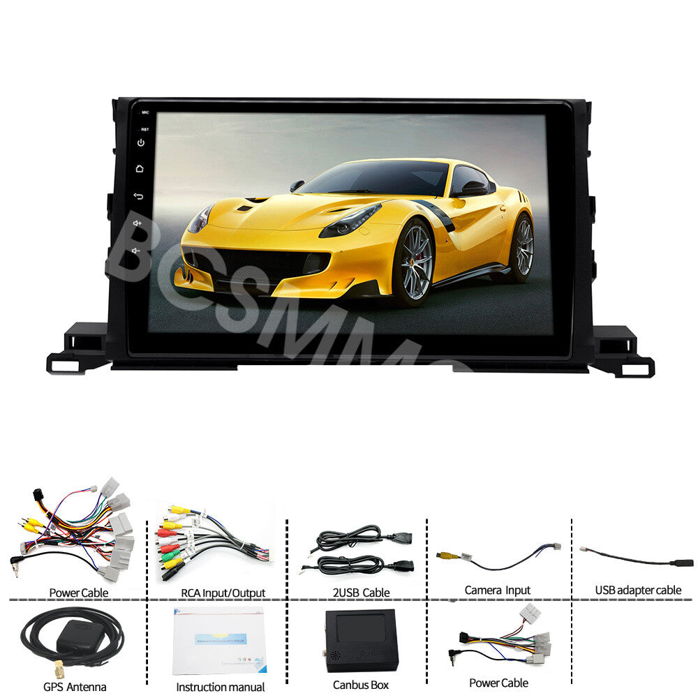 Android Car Stereo Radio Fit for Toyota Highlander 2015 For Carplay Mirror Link