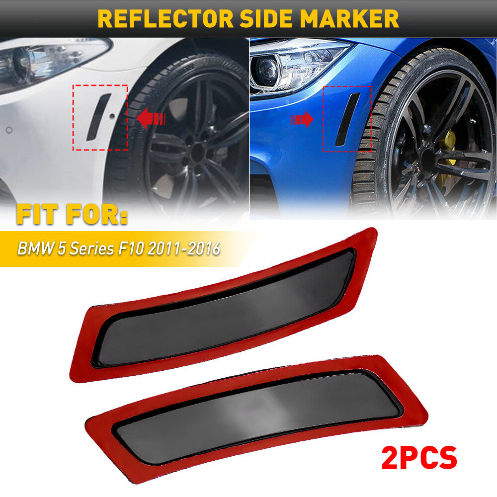 for 5 F10 2011 - 2016 Smoked Front Bumper Reflectors Side Marker Lights - v