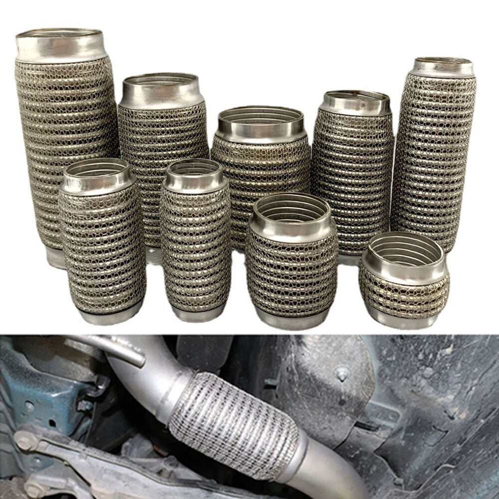 Car Stainless Steel Mesh Interlock Exhaust Flex Pipe bellows Length 100-300mm Q
