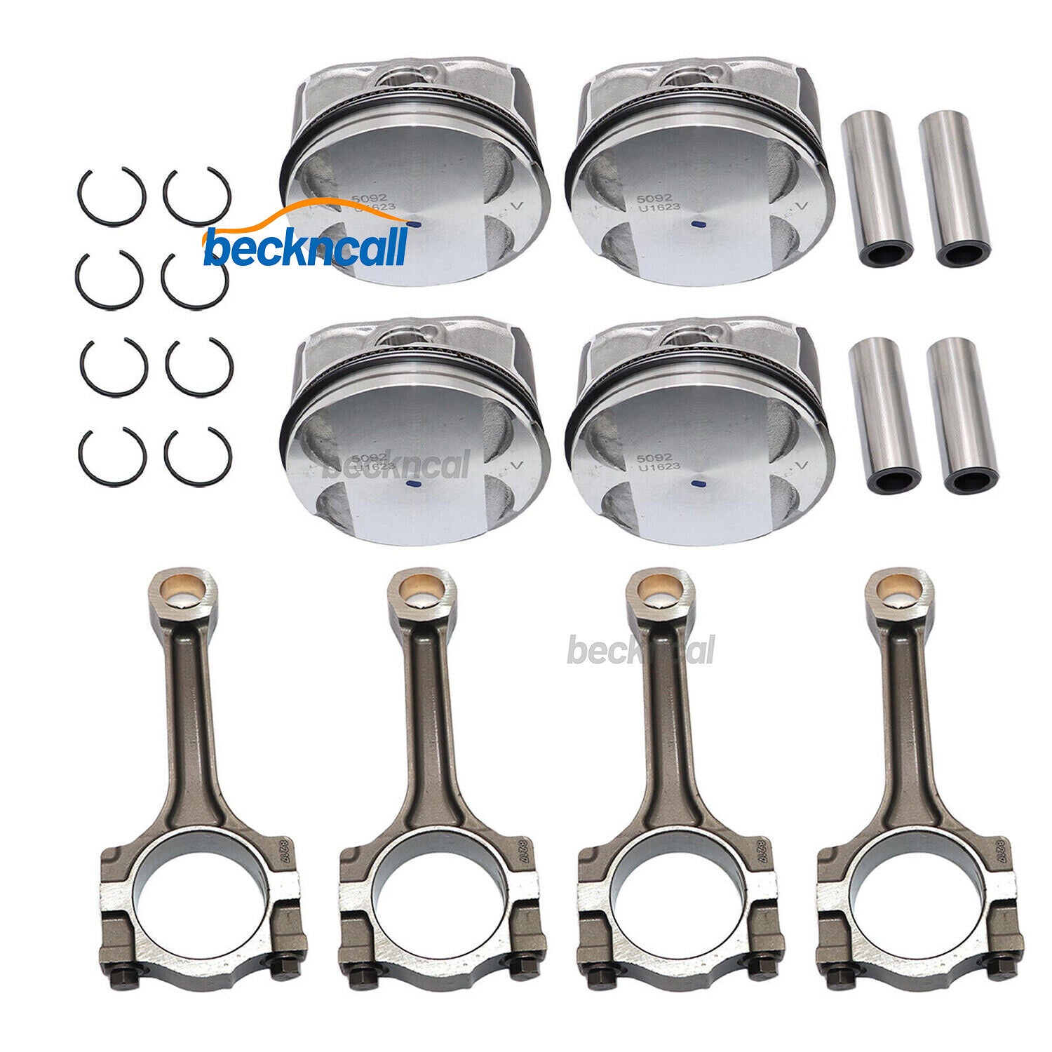 Pistons  Rings Connecting Rod Kit 12578324 for Buick for Chevrolet for GMC for Saturn 2.4L