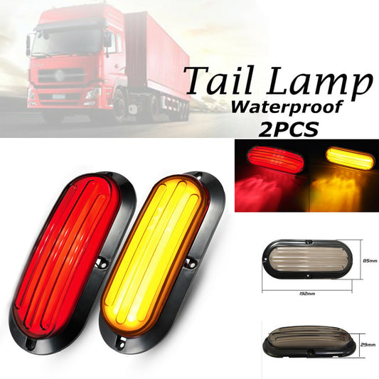 2 x 74 LED car turning reverse heavy truck taillights stop rear brake lights red and yellow - n
