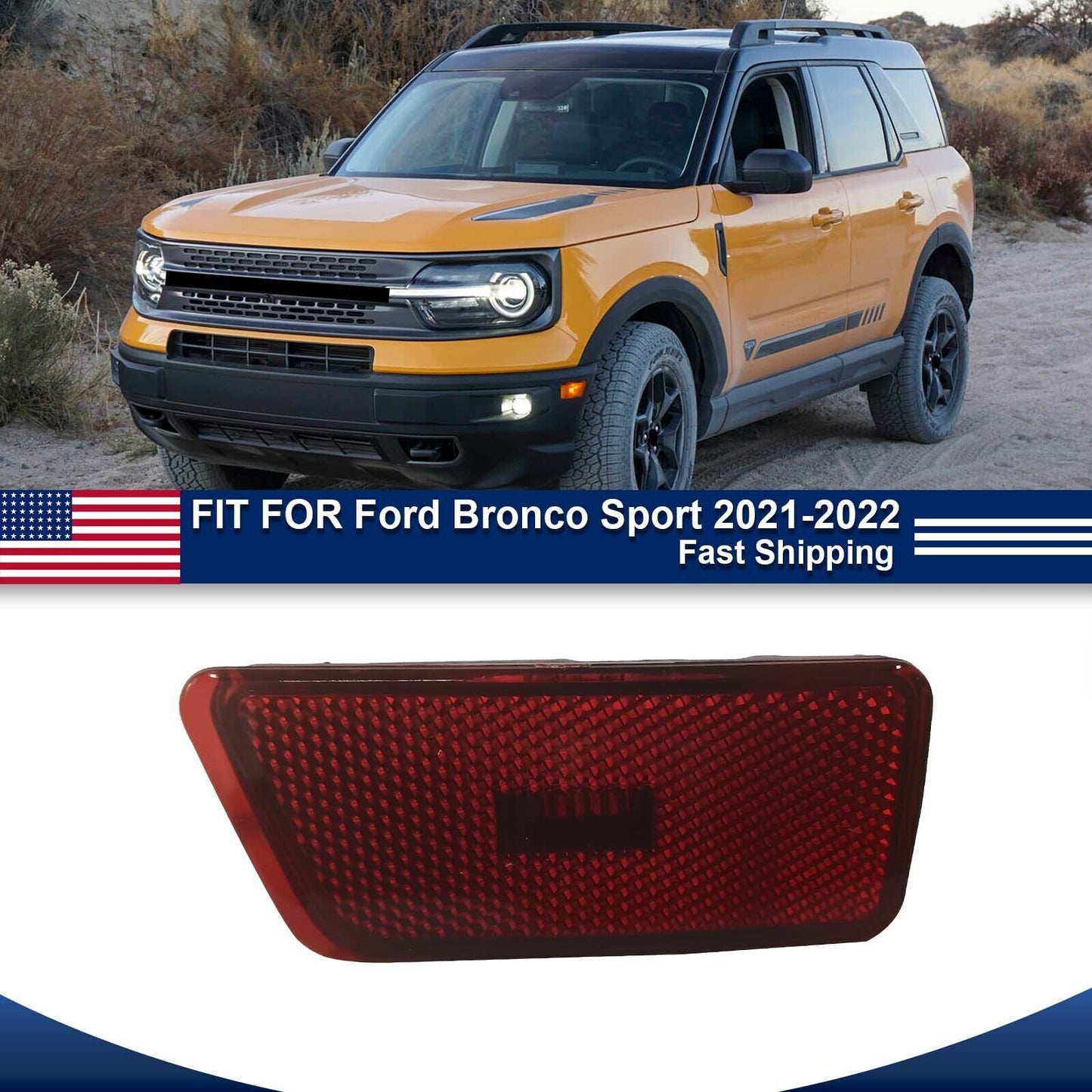 for ford  Bronco Sport 2021-2022 Rear Fender Side Marker Light Lamp LED Left Red Q