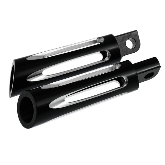 Black Hollow Male Mount Foot Rest Peg for Harley Touring Sportster Dyna Softail
