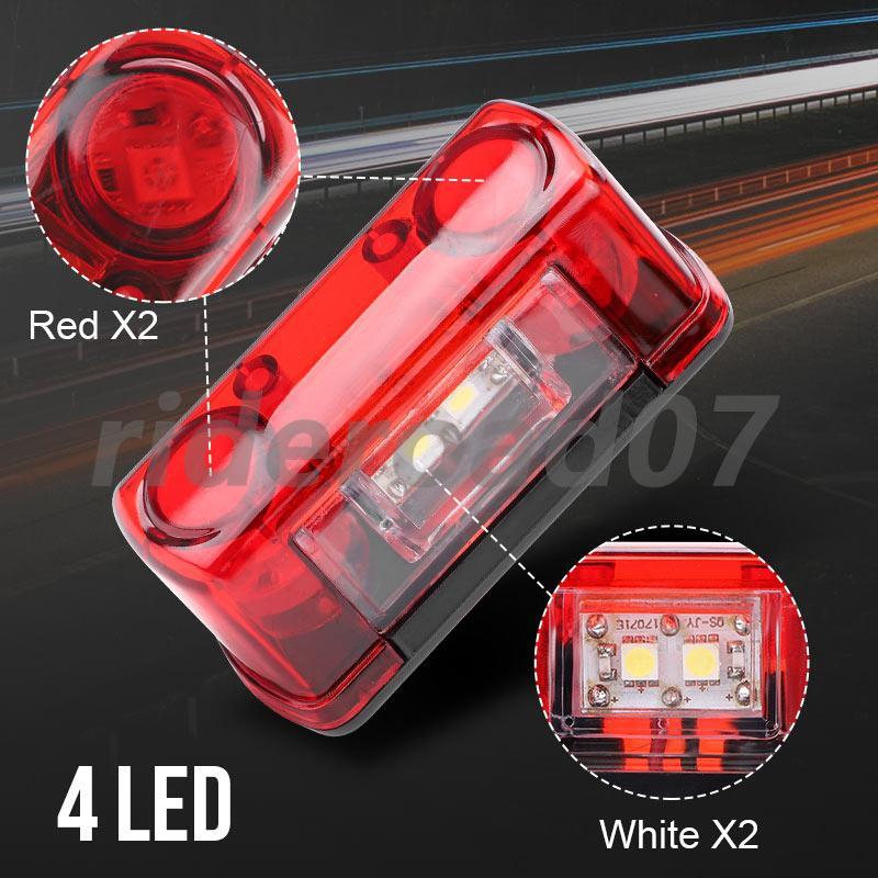 White+Red LED License Plate Light for motorcycle Trailers Trucks ATV UTV