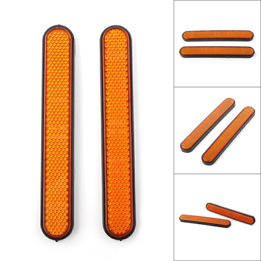 2xRear Mudguard Fender Reflector for Harley Sportster 883 1200 X48 A1 ABS Orange