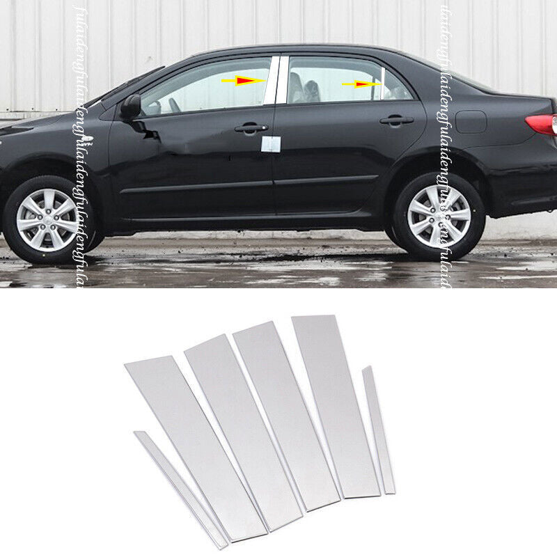 for Toyota for Corolla 2009-2013 Stainless Steel Window Pillar Posts Door Trim Cover