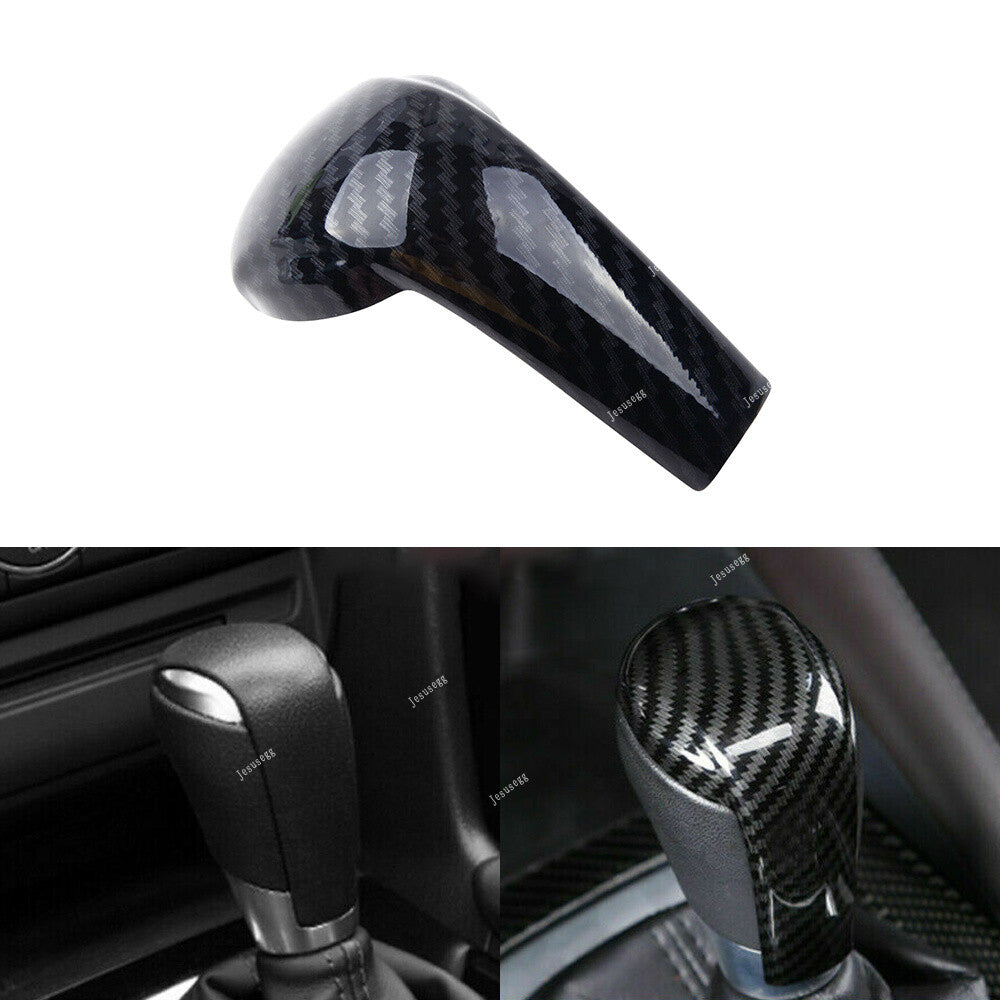 Carbon Fiber Black Gear Shift Knob Cover Trim for Mazda 3 6 CX-3 CX-5 CX-9 Black