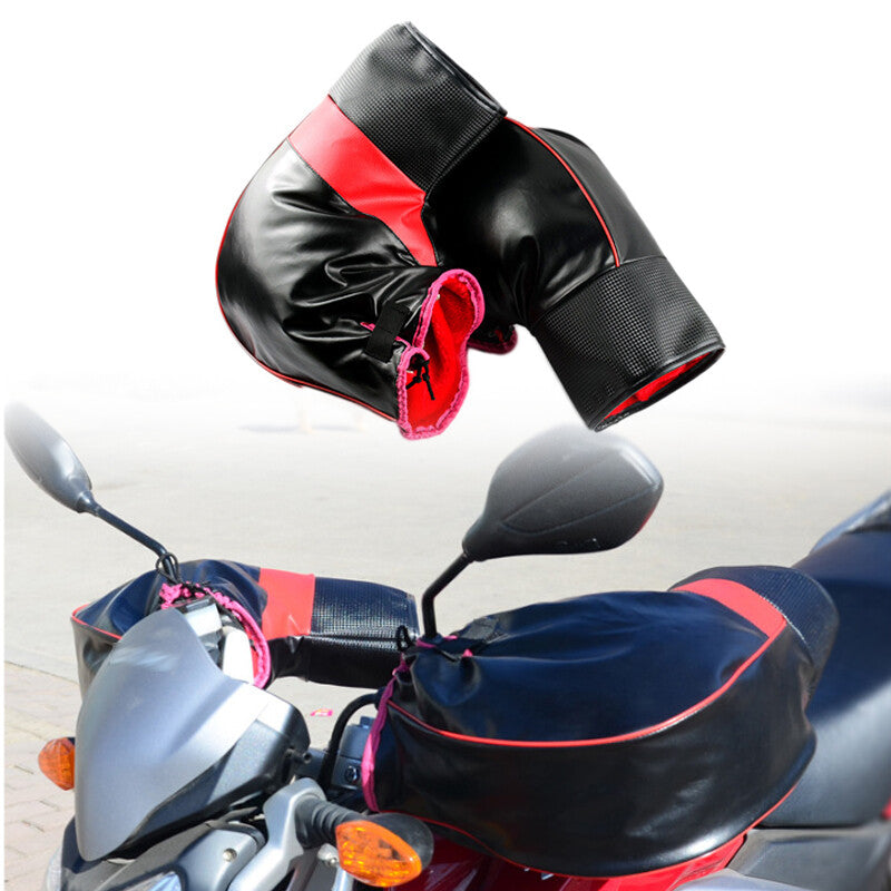 Thick, warm, windproof leather handlebar gloves suitable for Yamaha motorcycles in winter. n