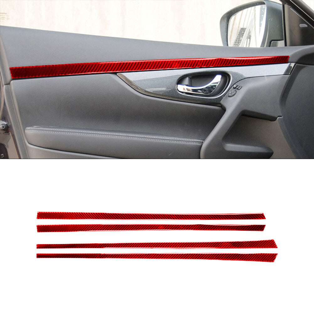 for Camry 2007-2011 Red Carbon Fiber Console Storage Box Below Cover Trim v