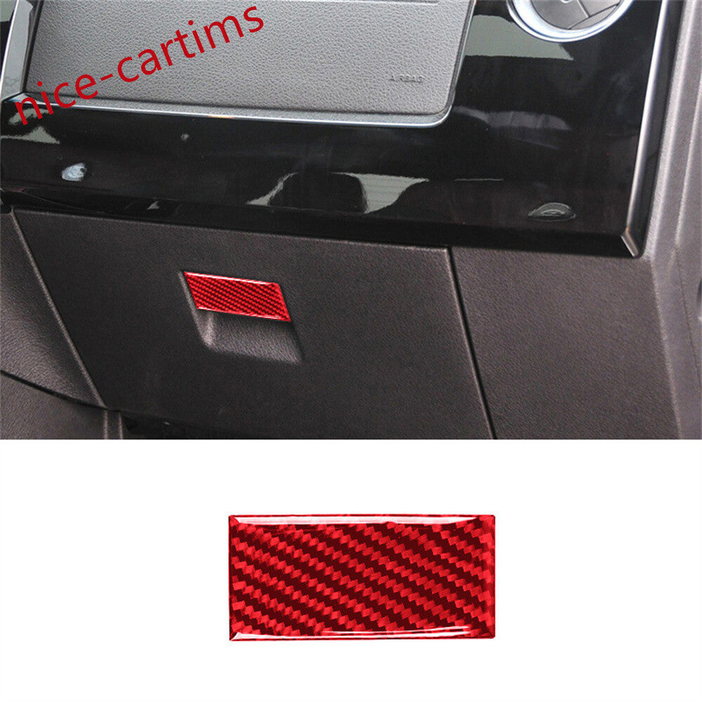 Red Carbon Fiber for Co -pilot Glove Box Handle Switch Cover for Ford F-150 2009-2014