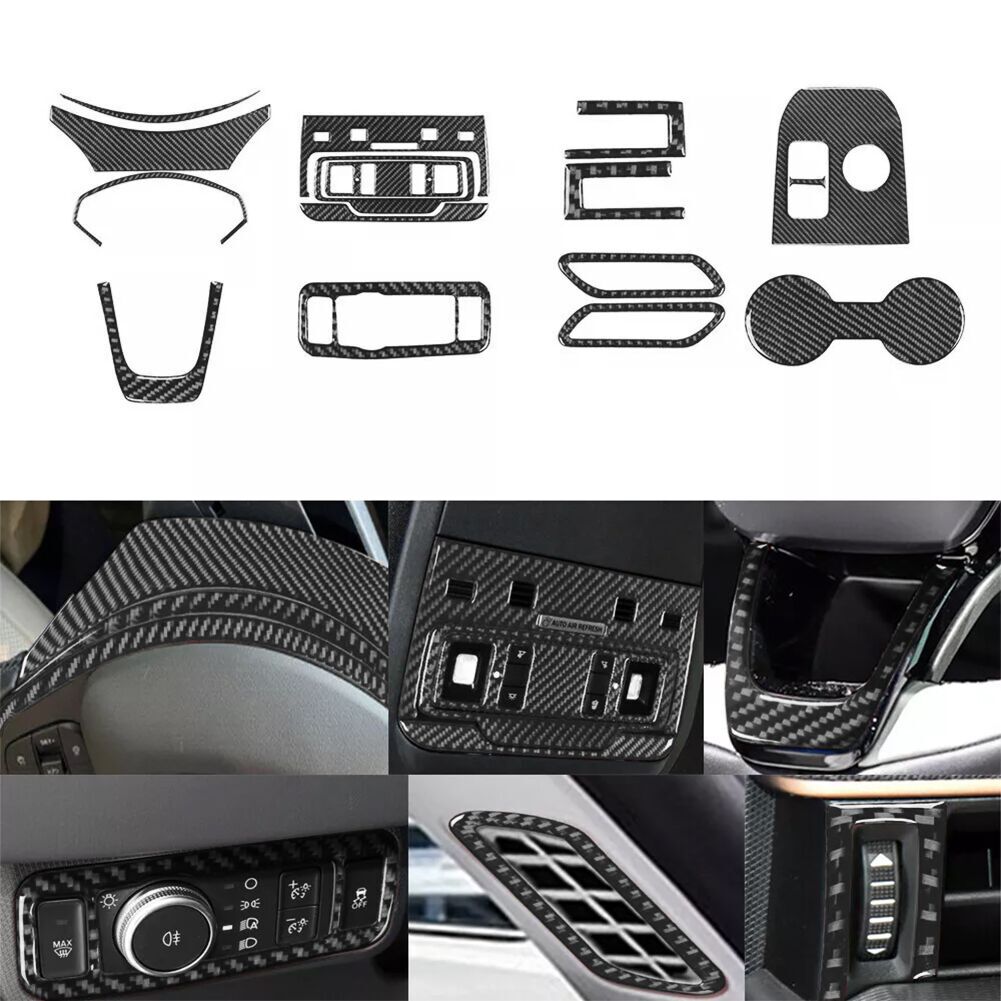 Carbon Fiber Rear Armrest Cup Holder Cover Trim For Land for Range Rover Sport 14-17 v
