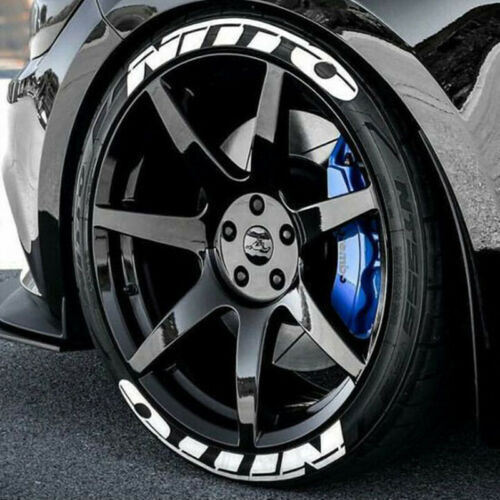 NITTO Permanent Tire Engraving Stickers 1.38 inch - 15 inch - 24 inch Premium Decals 8-Piece Set
