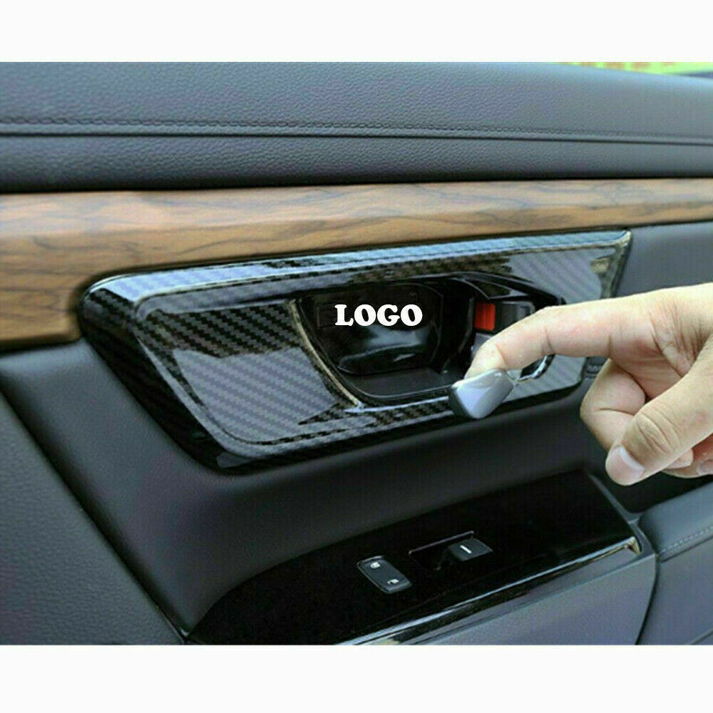 for HONDA CR-V CRV 2017-2022 Carbon Fiber Inner Door Handle Bowl Cover Trim 4pcs